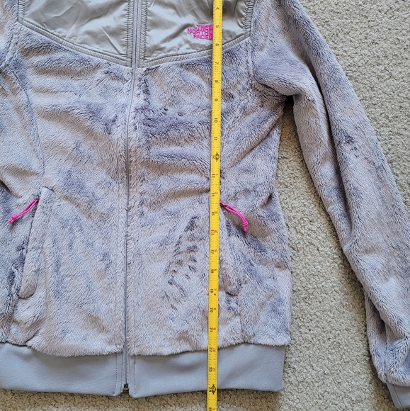 The North Face Women's XS Active Fleece Performance Jacket Grey Pink Logo Zip Up - Picture 10 of 16